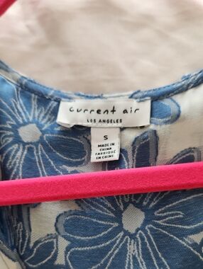 Current Air Blue and White Daisy Print Maxi Dress
